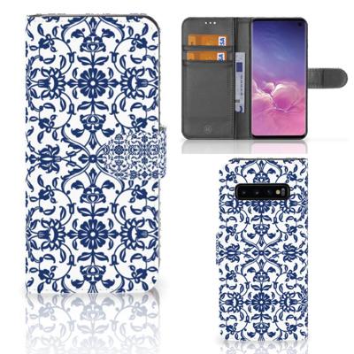 Samsung Galaxy S10 Hoesje Flower Blue