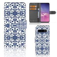 Samsung Galaxy S10 Hoesje Flower Blue
