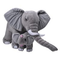 Pluche olifant met kalfje - knuffels - grijs - 76 cm - dierenknuffel