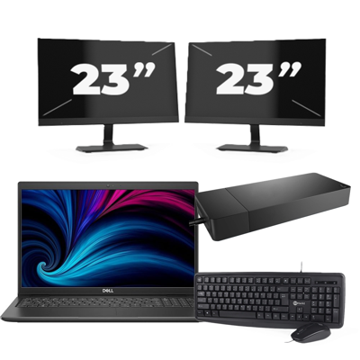 Dell Latitude 3520 - Intel Core i5-11e Generatie - 15 inch - 16GB RAM - 256GB SSD - Windows 11 Home + 2x 23 inch Monitor Dell Latitude 3520 - Intel Core i5-11e Generatie - 15 inch - 16GB RAM - 256GB SSD - Windows 11 Home + 2x 23 inch Monitor