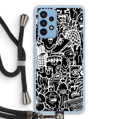 Vexx Black Mixtape: Samsung Galaxy A52 Transparant Hoesje met koord