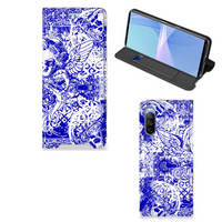 Mobiel BookCase Sony Xperia 10 III Angel Skull Blauw - thumbnail