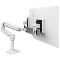 Ergotron LX Dual Arm Direct Desk Mount Monitor-tafelbeugel 2-voudig 38,1 cm (15) - 63,5 cm (25) Wit In hoogte verstelbaar, Draaibaar, Kantelbaar, Zwenkbaar