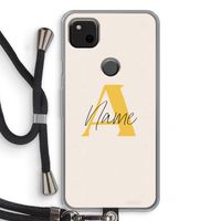 Amber Script: Pixel 4a Transparant Hoesje met koord