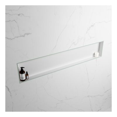Wandnis Solid Surface Easy | In- en opbouw | 150x30x8 cm | 1 vak | Greey/Talc