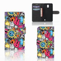 Nokia 2 | Wallet Case | met Pasjes | Punk Rock