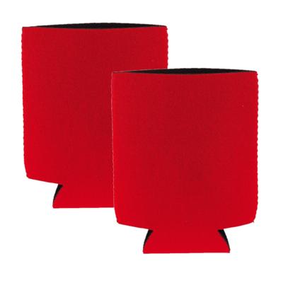 Blikjes koeler - 2x - koelhoud hoesje - bierblik hoesje - rood - Frisdrank/bier blikjes koel houden