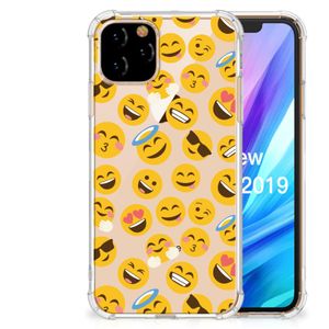 Apple iPhone 11 Pro Doorzichtige Silicone Hoesje Emoji