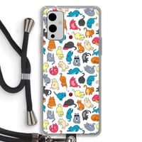 Kleurrijke katten: OnePlus 9 Transparant Hoesje met koord