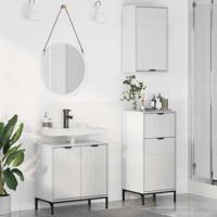 Badkamermeubelset Geruit 3 pcs Hoogglans wit 39.5 x 36 x 88 cm