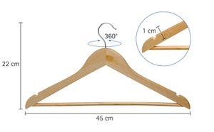 Maul kledinghanger, uit hout, pak van 8 stuks