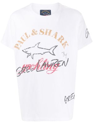 Greg Lauren X Paul & Shark t-shirt à logo imprimé - Blanc