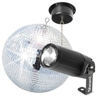 BeamZ MB30 discobal 30cm met spiegelbal en LED spiegelbol lamp