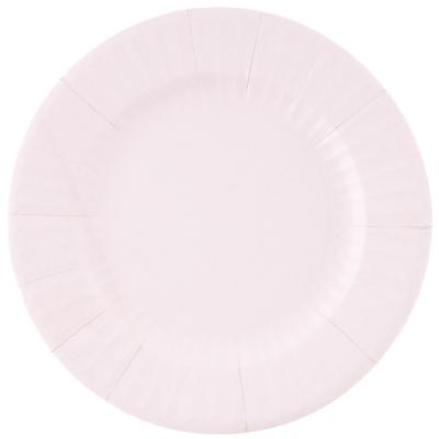 Feestbordjes/BBQ bordjes - 8x - lavendel paars - rond - papier/karton - 27cm