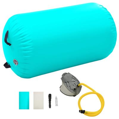 VidaXL Gymnastiekrol met pomp opblaasbaar 100x60 cm pvc groen