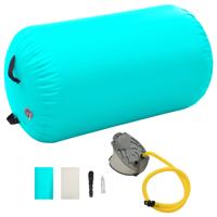 VidaXL Gymnastiekrol met pomp opblaasbaar 100x60 cm pvc groen