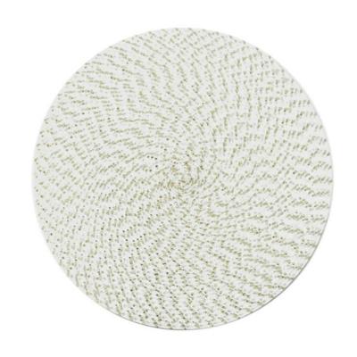 2 stks PP ronde ovale geweven placemat grootte: diameter 18cm (wit)