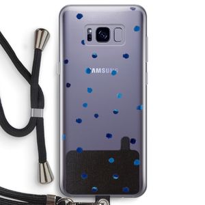 Blauwe stippen: Samsung Galaxy S8 Transparant Hoesje met koord