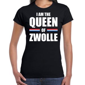 I am the Queen of Zwolle Koningsdag t-shirt zwart voor dames