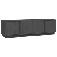 The Living Store Tv-meubel 140x40x40 cm massief grenenhout grijs - Kast