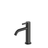 Hotbath Ace - Wastafelmengkraan - zonder Waste - Laag - Geborsteld Zwart PVD - Opbouw - Messing - V01