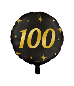 Classy Folieballon 100 Jaar Zwart/Goud (46cm)
