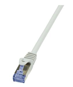 LogiLink CQ3102S RJ45 Netwerkkabel, patchkabel CAT 6A S/FTP 15 m Grijs Snagless, Vlambestendig, Afscherming totaal, Halogeenvrij, Pair afscherming 1 stuk(s)