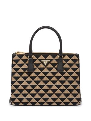 Prada sac à main Galleria médium en jacquard - Noir
