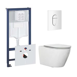 Grohe Rapid toiletset met Saniclear Jama randloos toilet en softclose zitting