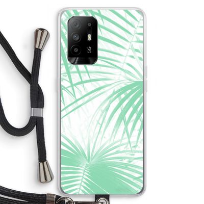 Palmbladeren: Oppo A94 5G Transparant Hoesje met koord