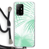 Palmbladeren: Oppo A94 5G Transparant Hoesje met koord Palmbladeren: Oppo A94 5G Transparant Hoesje met koord