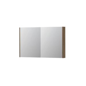 INK SPK2 Spiegelkast - 120x14x74cm - 2 deuren - dubbelzijdige Spiegel - schakelaar en stopcontact - MFC Zuiver eiken 1105370