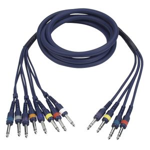 DAP FL69 Multikabel 8x Mono jack naar 4x Stereo jack 6m