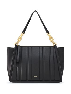 Ferragamo sac cabas en cuir à empiècements - Noir