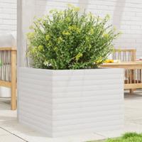 VidaXL Plantenbak 60x60x45,5 cm massief grenenhout wit