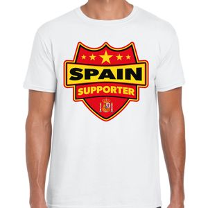 Spanje / Spain schild supporter t-shirt wit voor heren