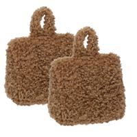 Home & Styling Teddy Deurstopper - 2x - 1 kg - taupe - stof - gewicht - 7 x 17 cm - deurstop