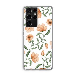 Peachy flowers: Samsung Galaxy S21 Ultra Transparant Hoesje