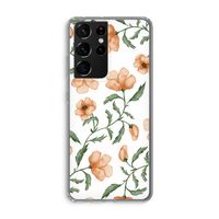 Peachy flowers: Samsung Galaxy S21 Ultra Transparant Hoesje Peachy flowers: Samsung Galaxy S21 Ultra Transparant Hoesje