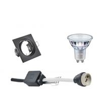 Philips LED Spot Set GU10 - Inbouw Vierkant Zwart - Dimbaar Warm Wit