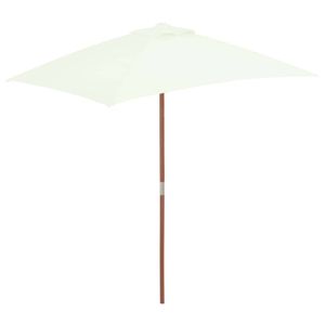 VidaXL Parasol met houten paal 150x200 cm zandkleurig