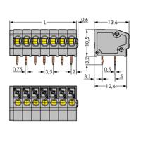 WAGO 805-108 Veerkrachtklemblok 1.50 mm² Aantal polen 8 Grijs 160 stuk(s)