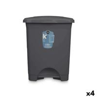 Pedaalemmer Antraciet Plastic 30 L (4 Stuks)
