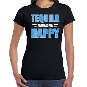 Tequila makes me happy drank t-shirt / kleding zwart voor dames