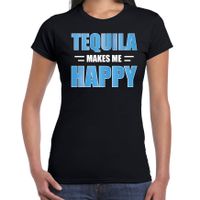 Tequila makes me happy drank t-shirt / kleding zwart voor dames