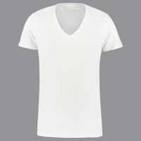 ShirtsofCotton Heren T-shirt Wit Extra Diepe V-hals 2-Pack