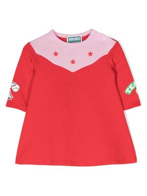 Kenzo Kids robe en coton à étoiles imprimées - Rouge