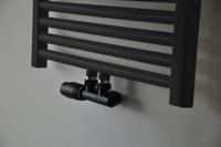 Wiesbaden set thermostatisch onderblok haaks-links mat zwart