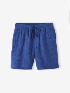 Jongensshort in katoengaas felblauw