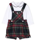 Patachou barboteuse superposée à motif tartan - Bleu
